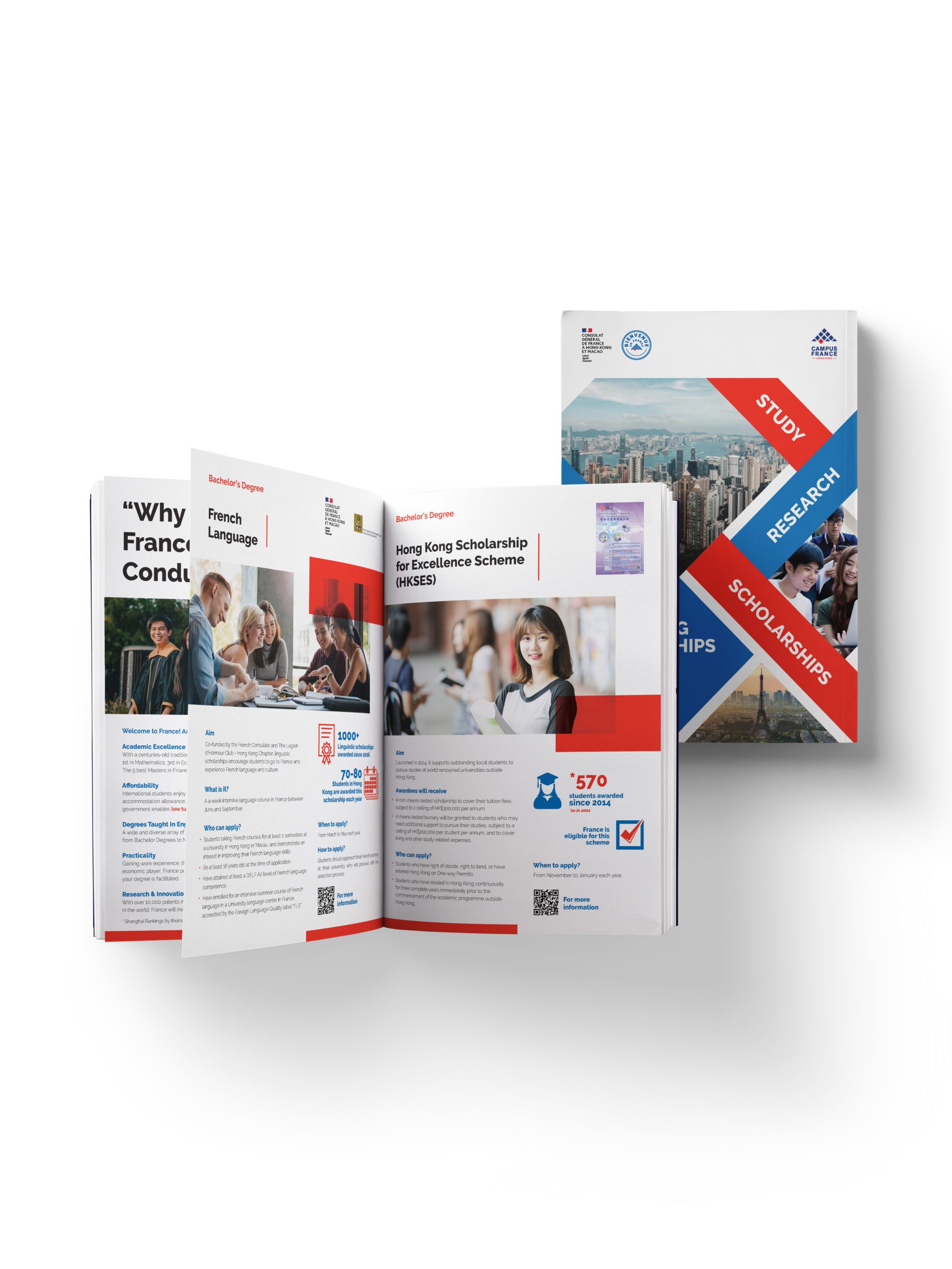 Campus France Education brochure design on white background