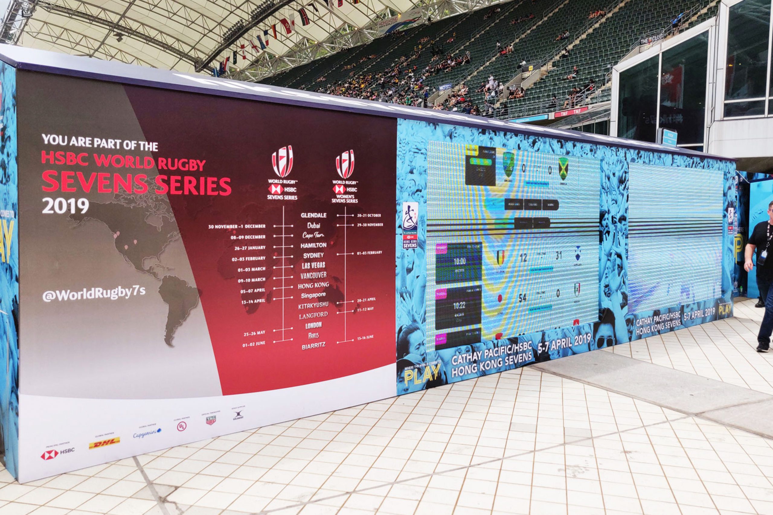 HK Sevens 2019 5 scaled Hong Kong Seven sports event info wall in stadium