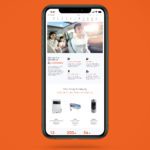 Cornerstone Technologies website on iPhone screen with orange background