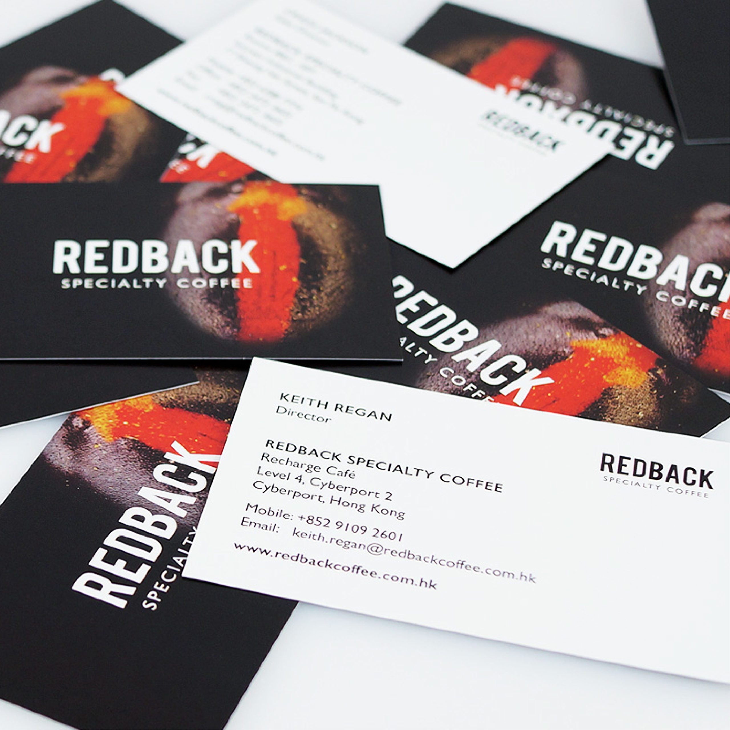 Redback Coffee business card design
