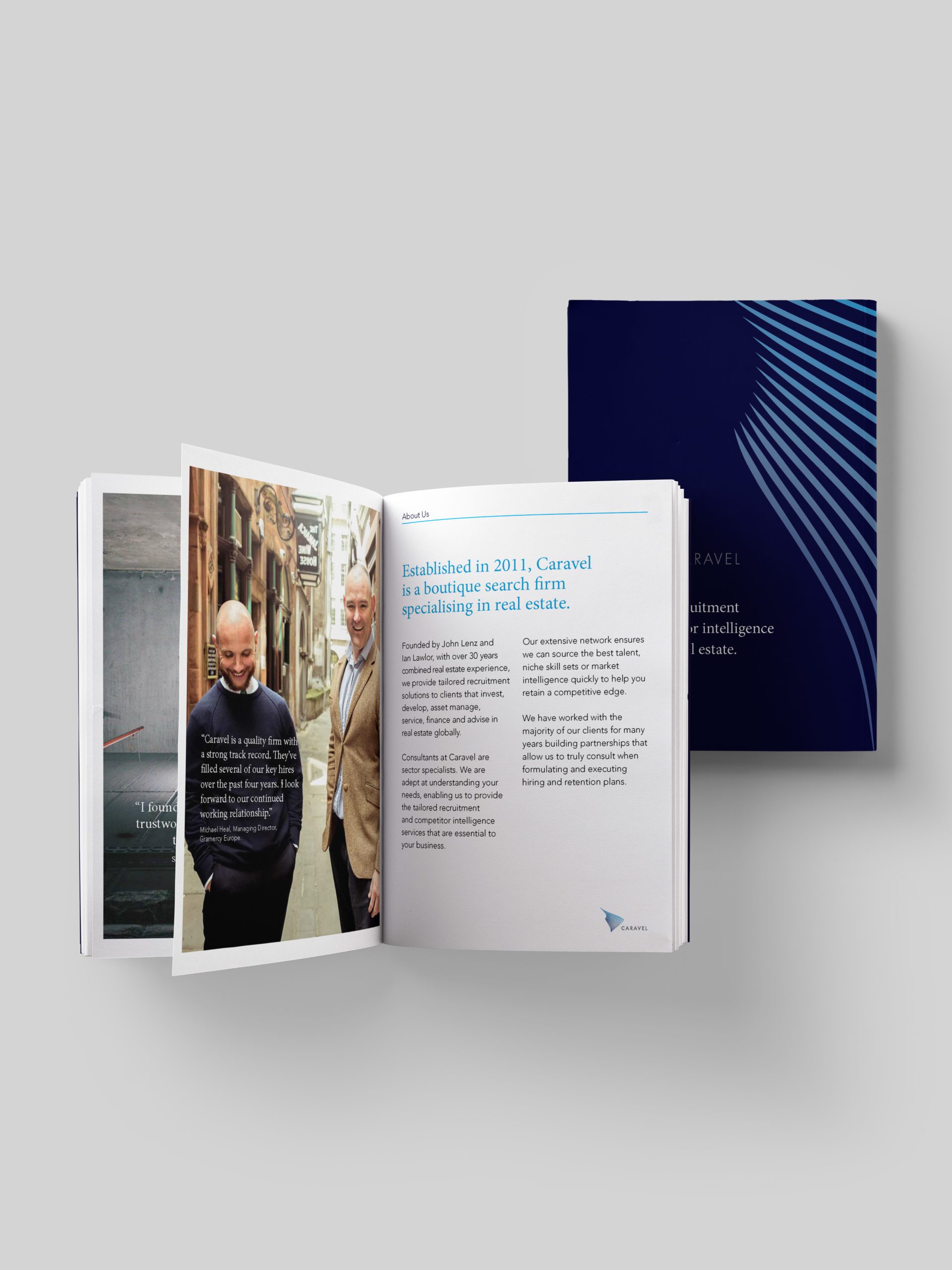 Caravel-Brochure-3 Caravel brochure design on clear desk