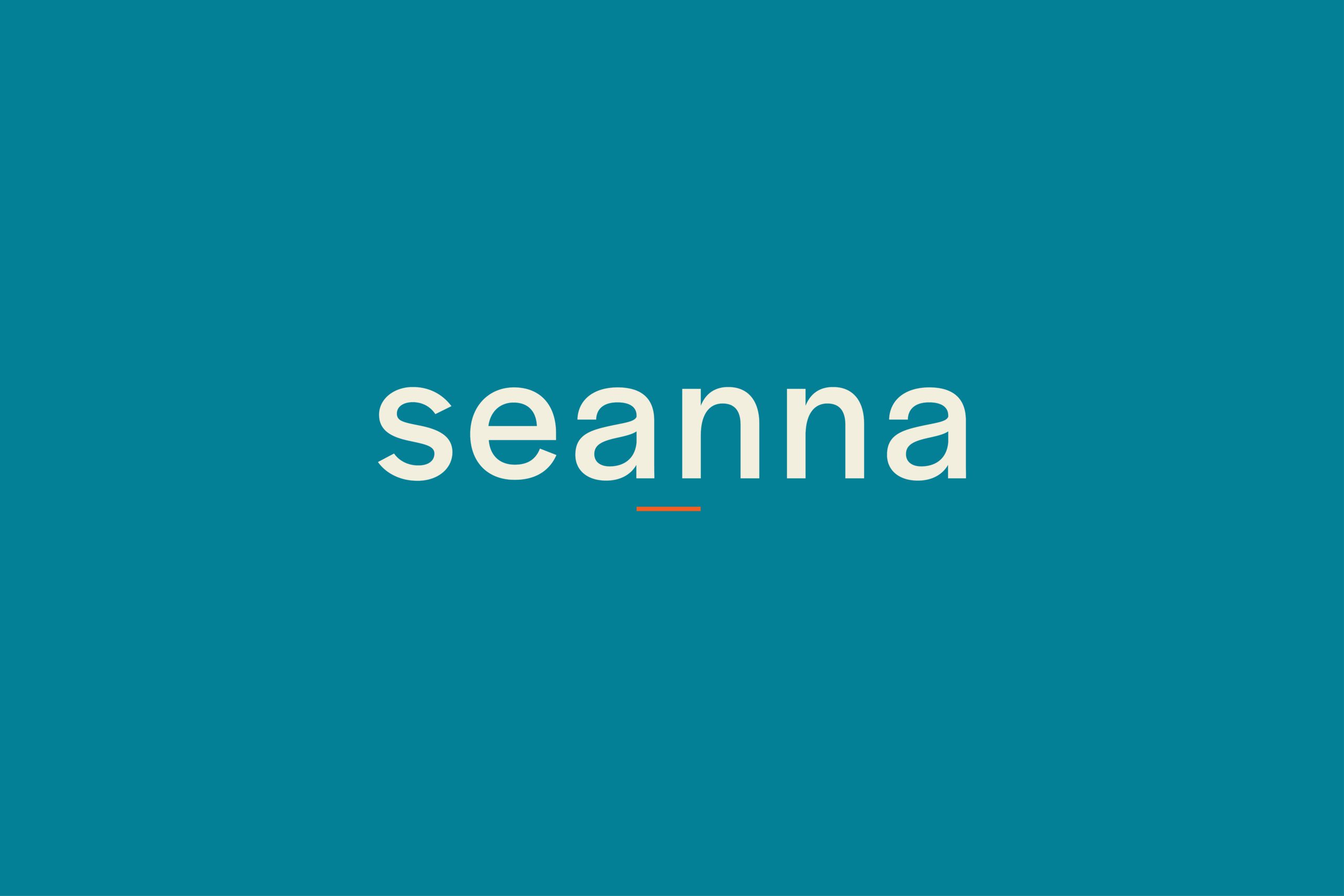 Seanna logo on blue