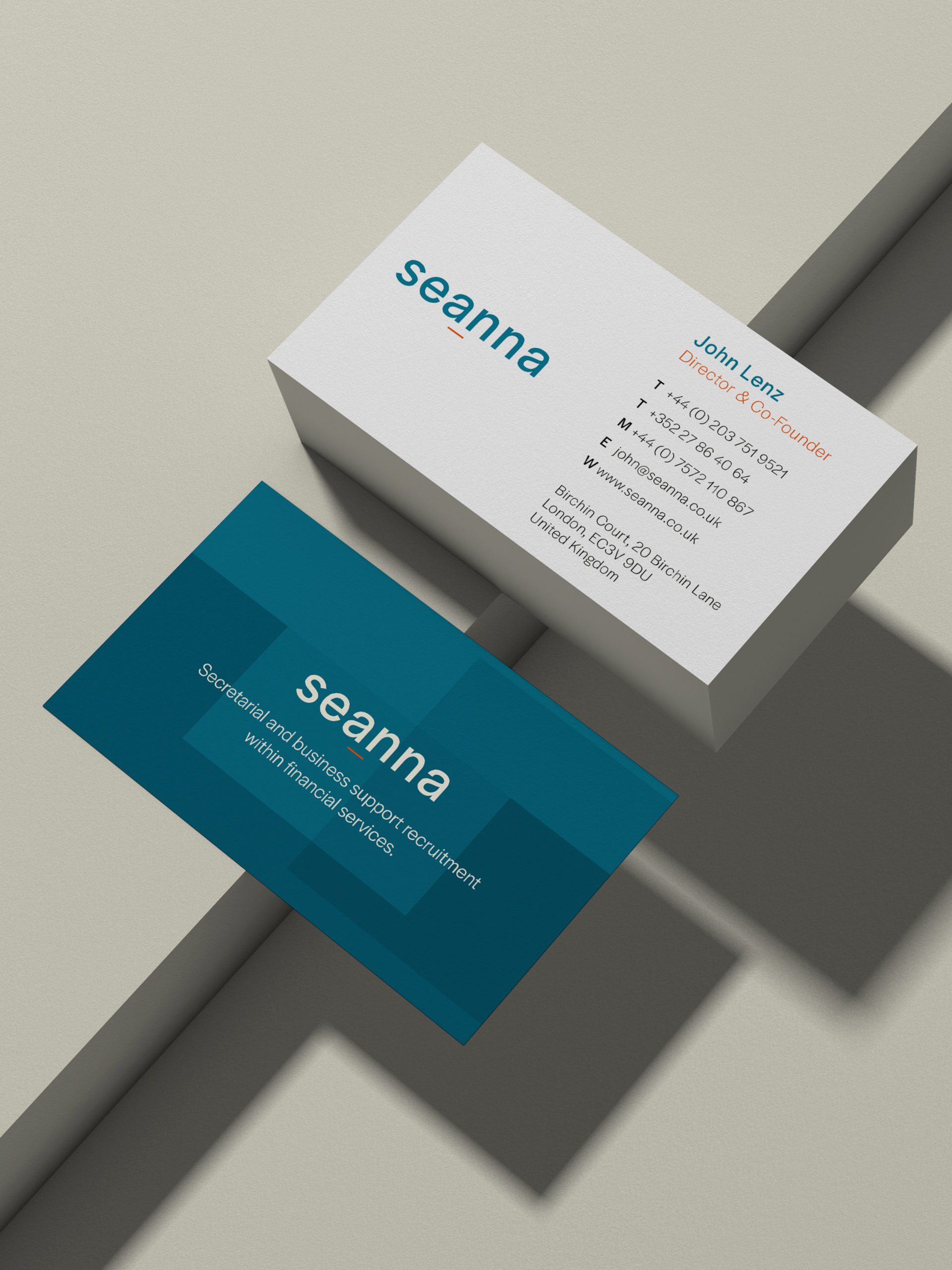 Seanna business card design