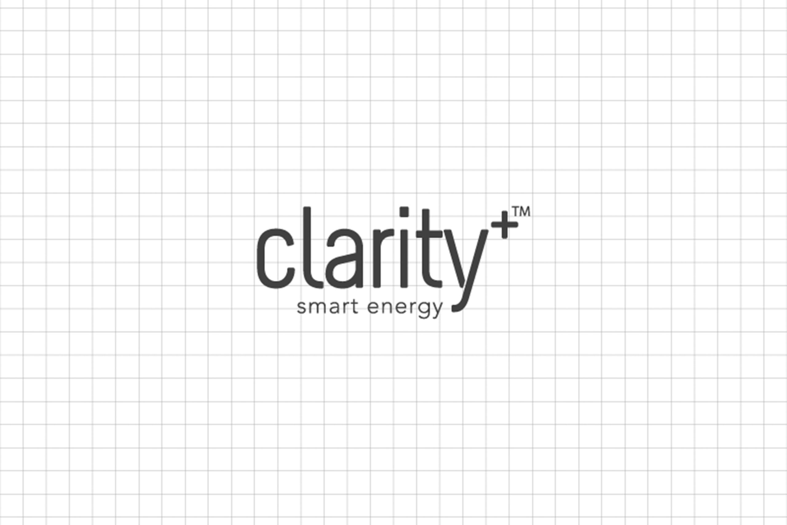 Black Clarity logo on grid