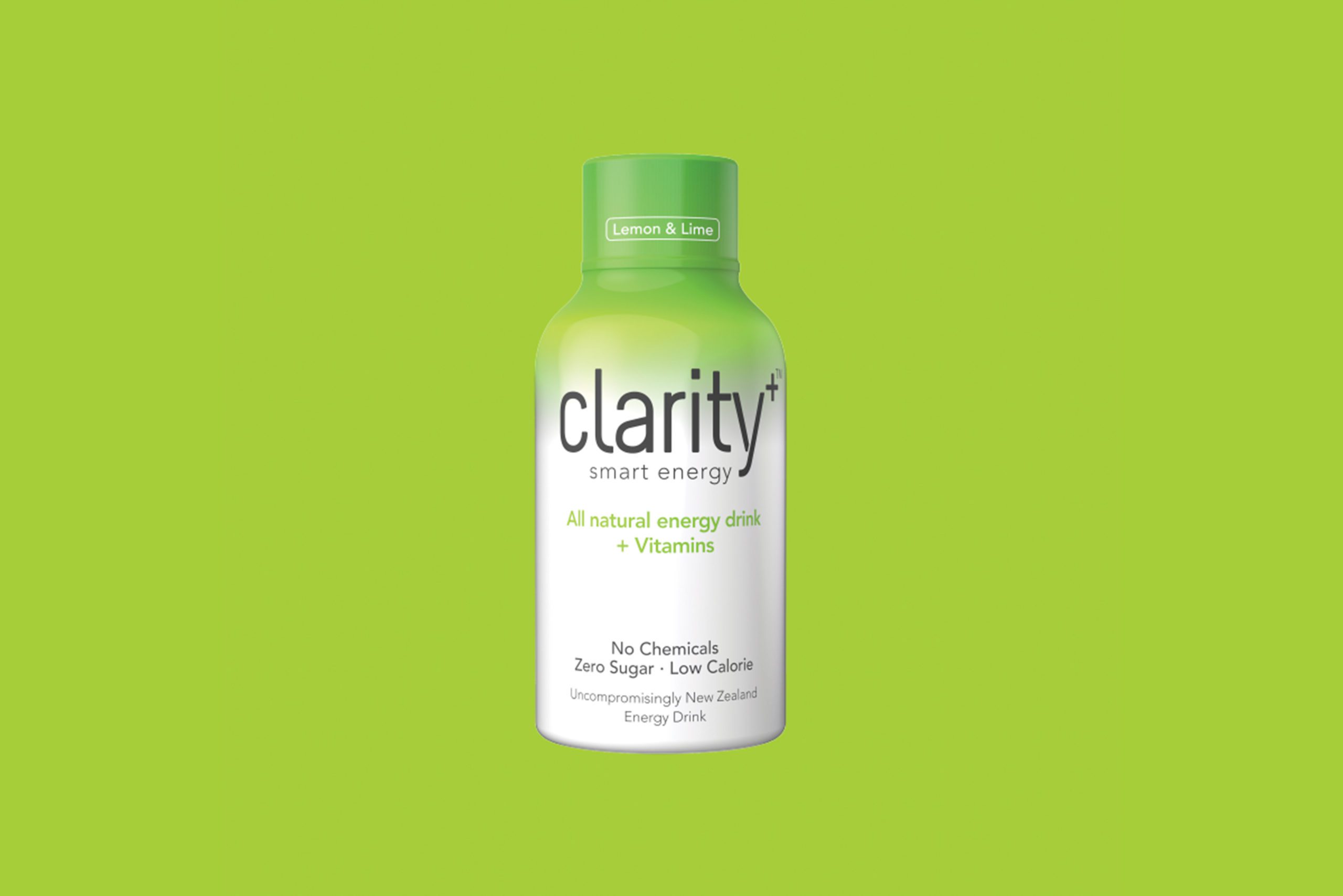 Bottle of Clarity with lime background
