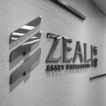3d logo of Zeal imprinted on wall