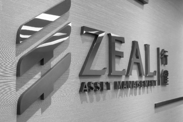 Zeal 3d logo imprinted on wall