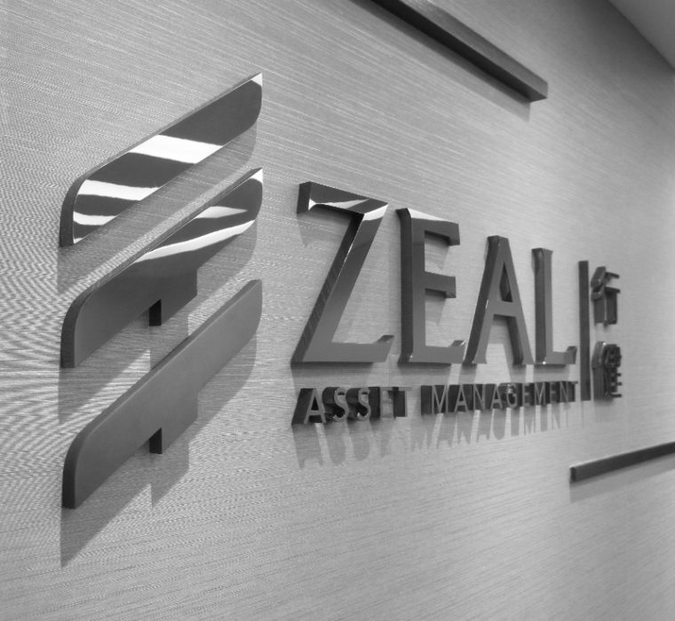 Zeal 3d logo imprinted on wall