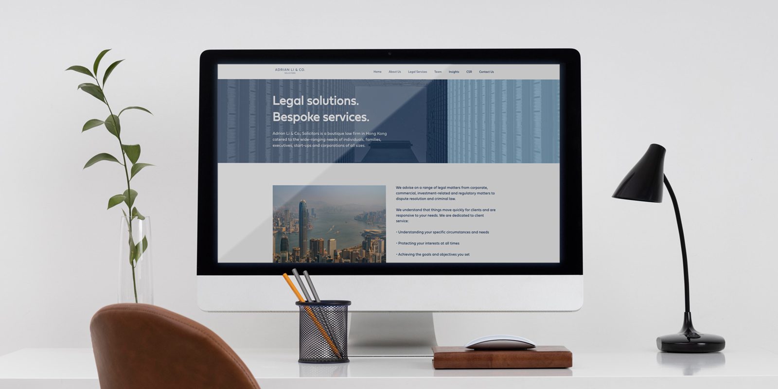Adrian Li & Co. Solicitors website shown on desktop