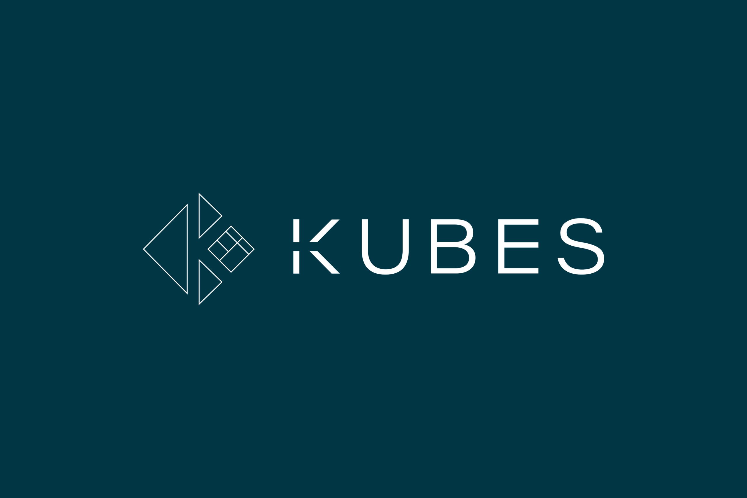 Kubes Logo White Colour On Dark Green Background