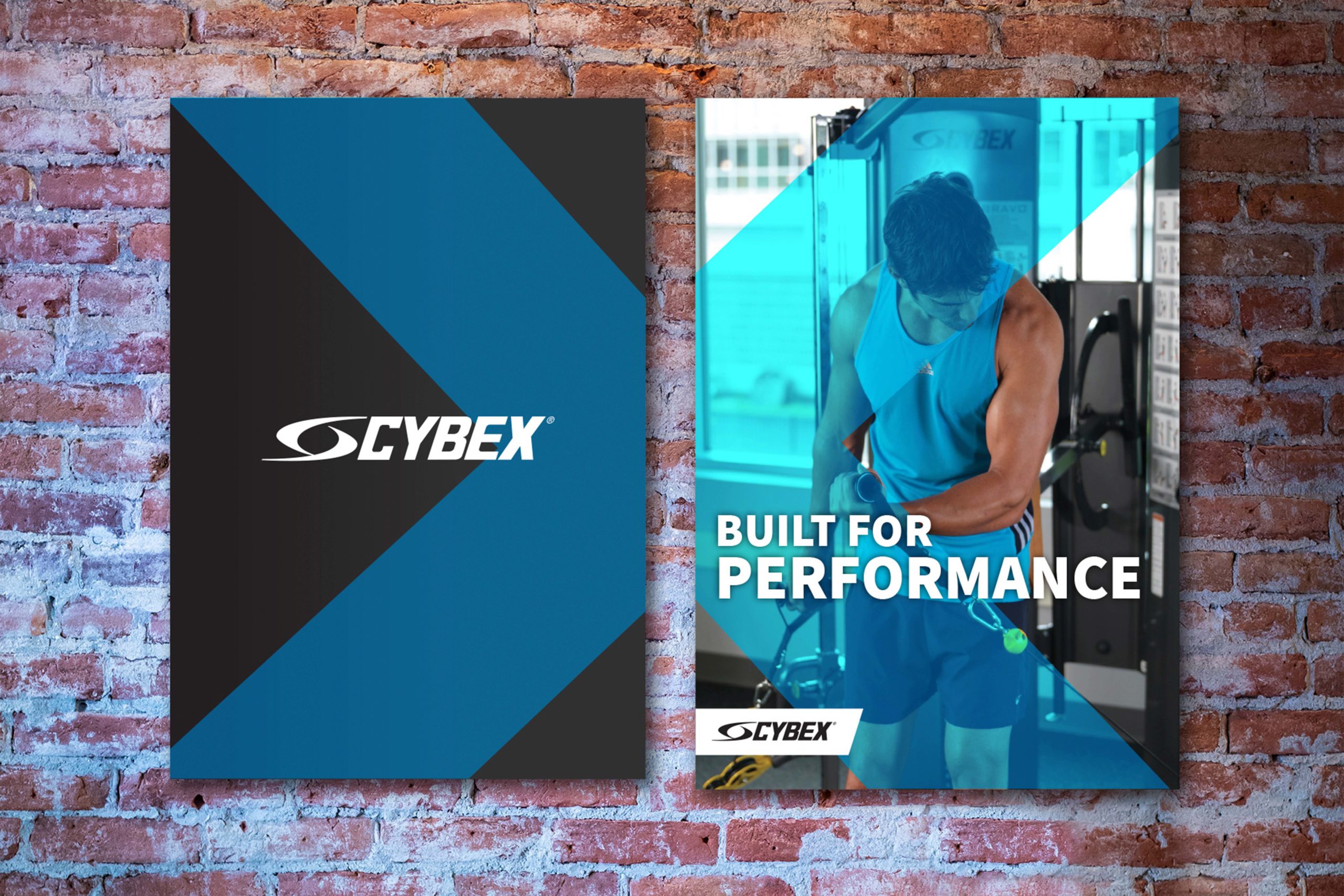 Cybex Marketing Campaing By ipulse Build For Performance Poster Design Behind Rustic Brick Wall