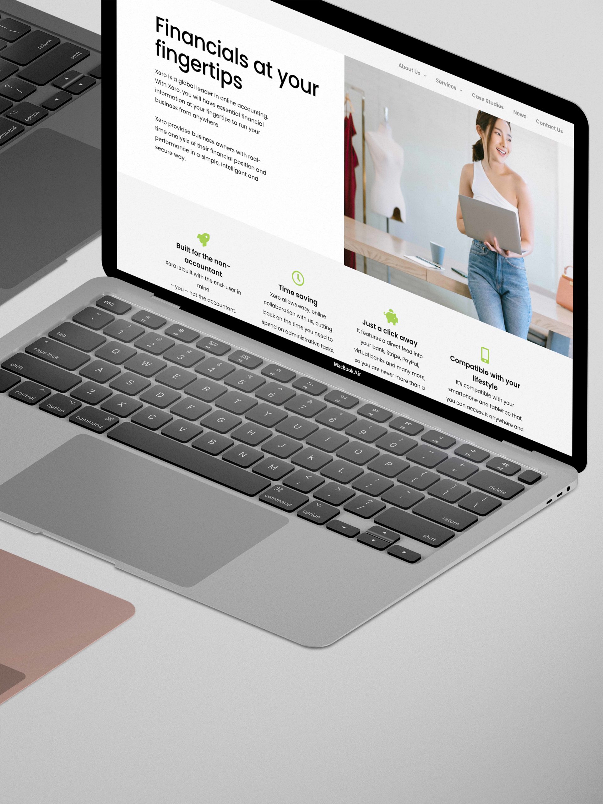 ipulse Web Design Fresh Accounting website shown on laptop