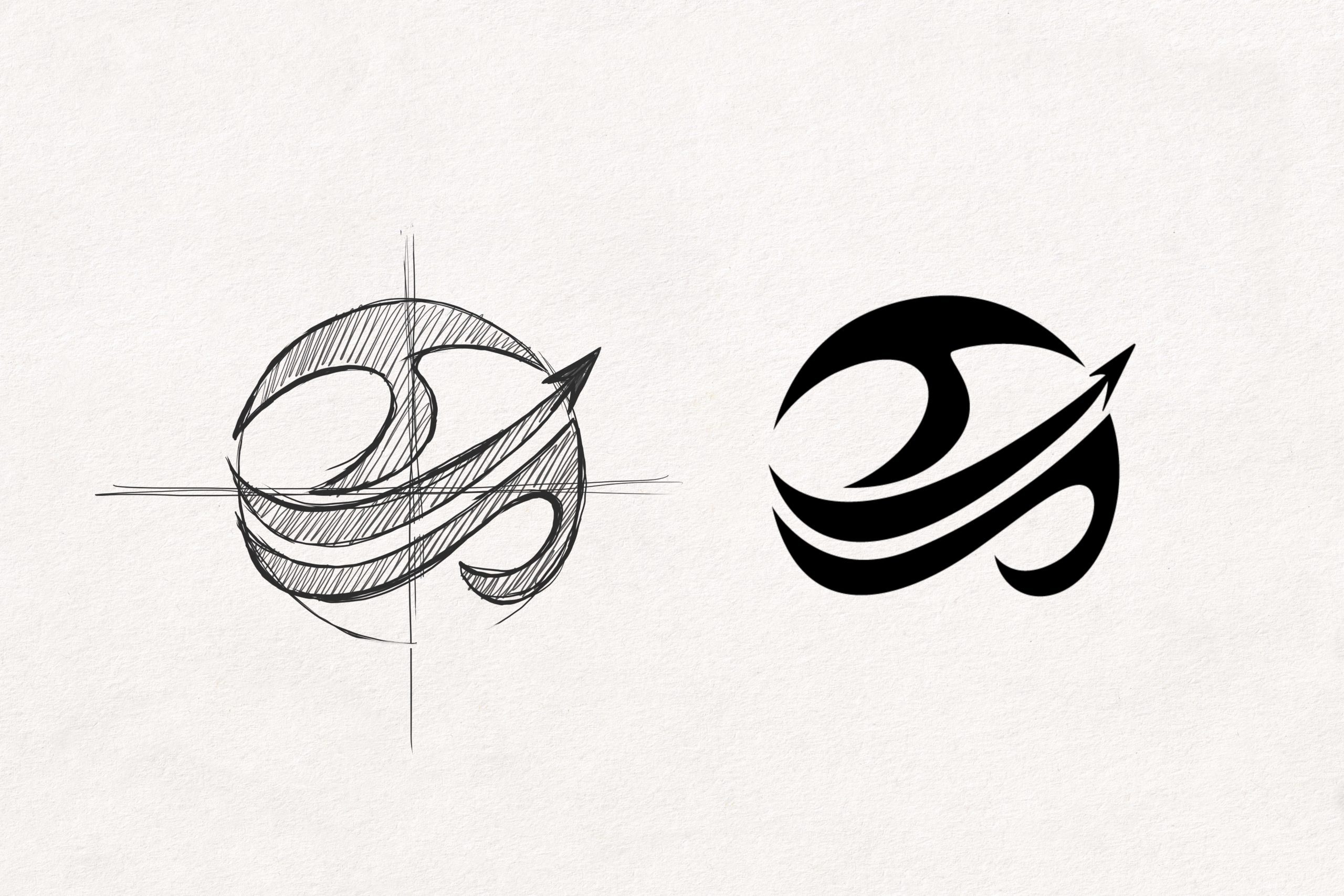 ipulse design web branding harbridge logo sketches
