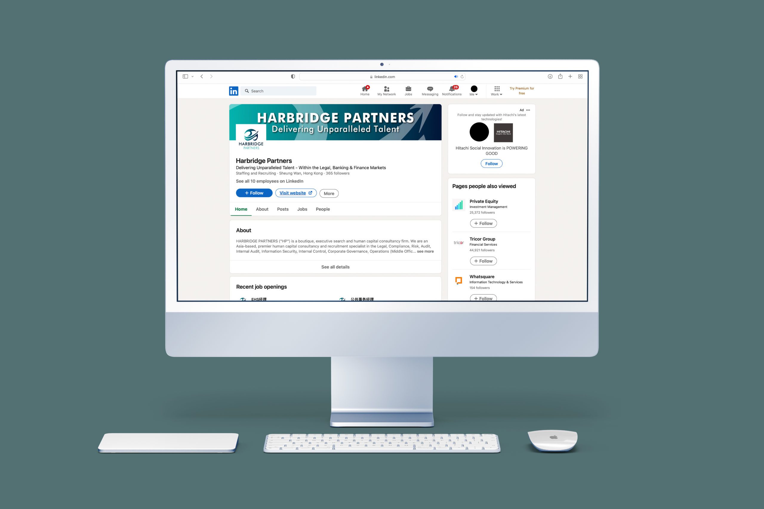 Harbridge Partners website on desktop screen